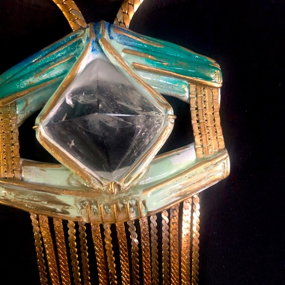 SOLD - Adina Mills Quartz Waterfall Statement Necklace - One of a kind! - Picture 5 of 7